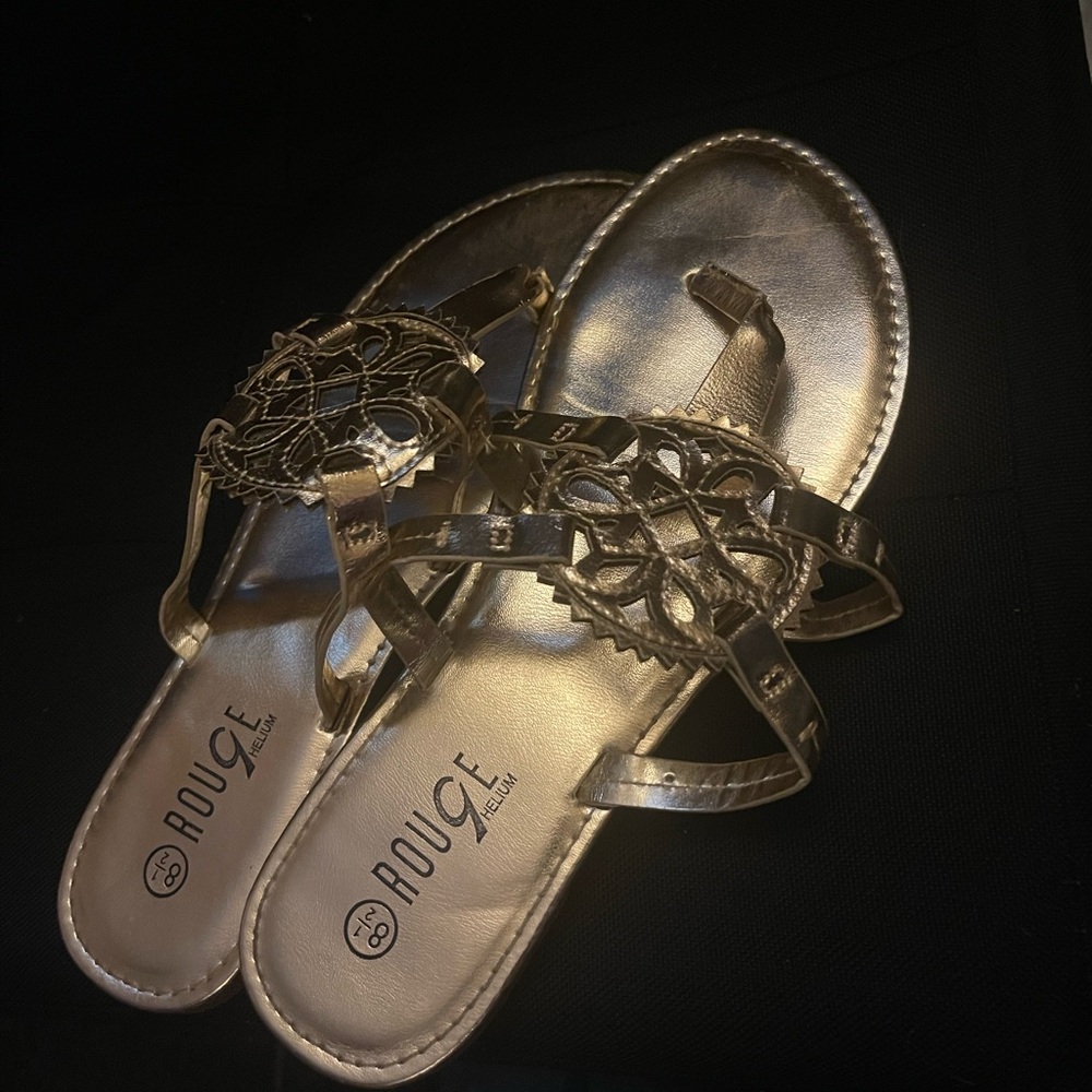 Rouge Helium Metallic Gold Sandals